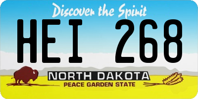 ND license plate HEI268