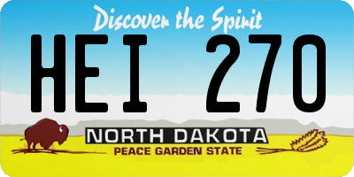ND license plate HEI270