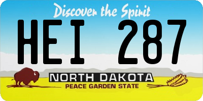 ND license plate HEI287