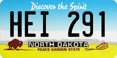 ND license plate HEI291