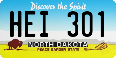 ND license plate HEI301