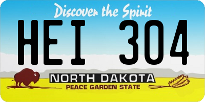 ND license plate HEI304