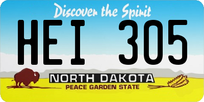 ND license plate HEI305