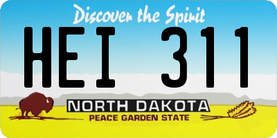 ND license plate HEI311