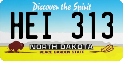 ND license plate HEI313