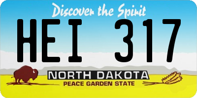 ND license plate HEI317