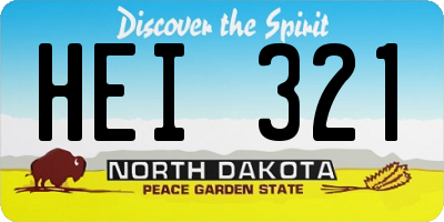 ND license plate HEI321