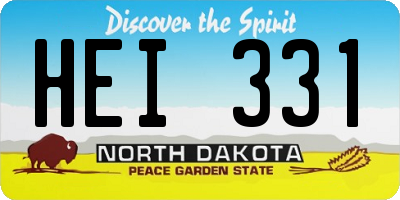 ND license plate HEI331