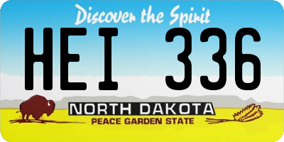 ND license plate HEI336