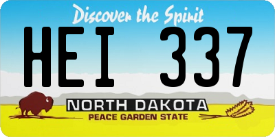 ND license plate HEI337