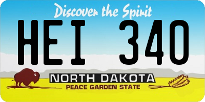 ND license plate HEI340