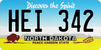 ND license plate HEI342