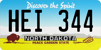 ND license plate HEI344