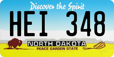 ND license plate HEI348