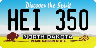 ND license plate HEI350
