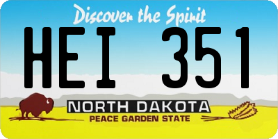ND license plate HEI351