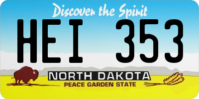 ND license plate HEI353