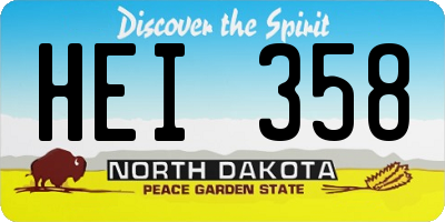 ND license plate HEI358