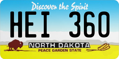 ND license plate HEI360