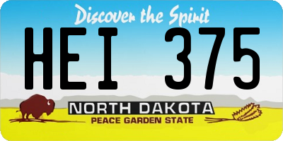 ND license plate HEI375