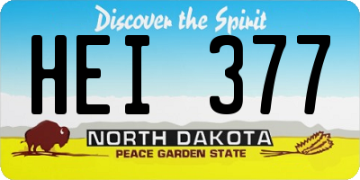 ND license plate HEI377