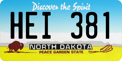 ND license plate HEI381