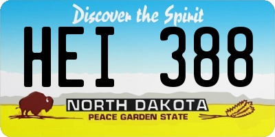 ND license plate HEI388