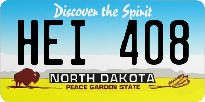 ND license plate HEI408