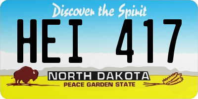 ND license plate HEI417
