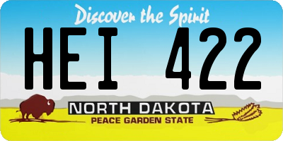ND license plate HEI422