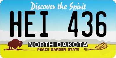 ND license plate HEI436