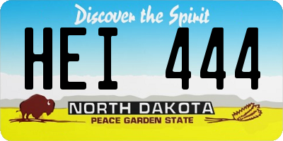 ND license plate HEI444