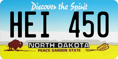 ND license plate HEI450