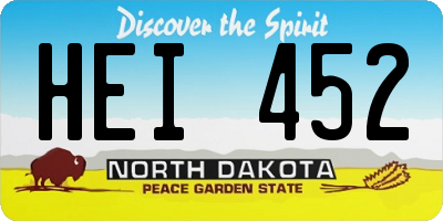ND license plate HEI452