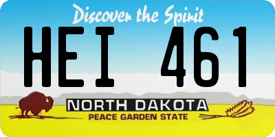ND license plate HEI461