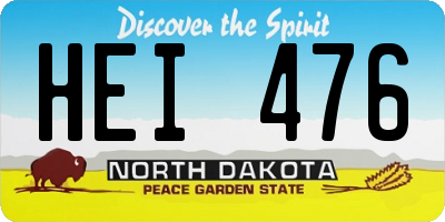 ND license plate HEI476