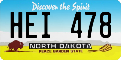 ND license plate HEI478