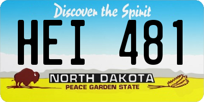 ND license plate HEI481