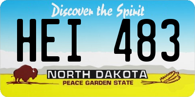 ND license plate HEI483
