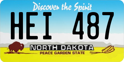 ND license plate HEI487