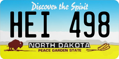 ND license plate HEI498
