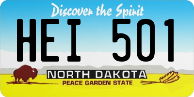 ND license plate HEI501