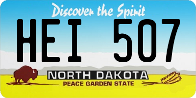 ND license plate HEI507