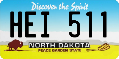 ND license plate HEI511