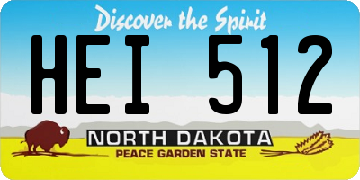 ND license plate HEI512