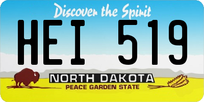 ND license plate HEI519