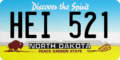 ND license plate HEI521