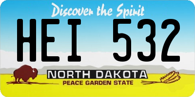 ND license plate HEI532