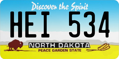 ND license plate HEI534