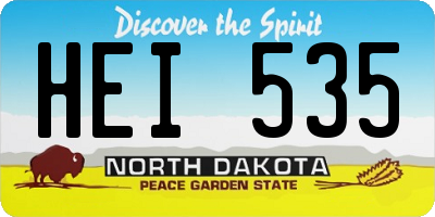 ND license plate HEI535